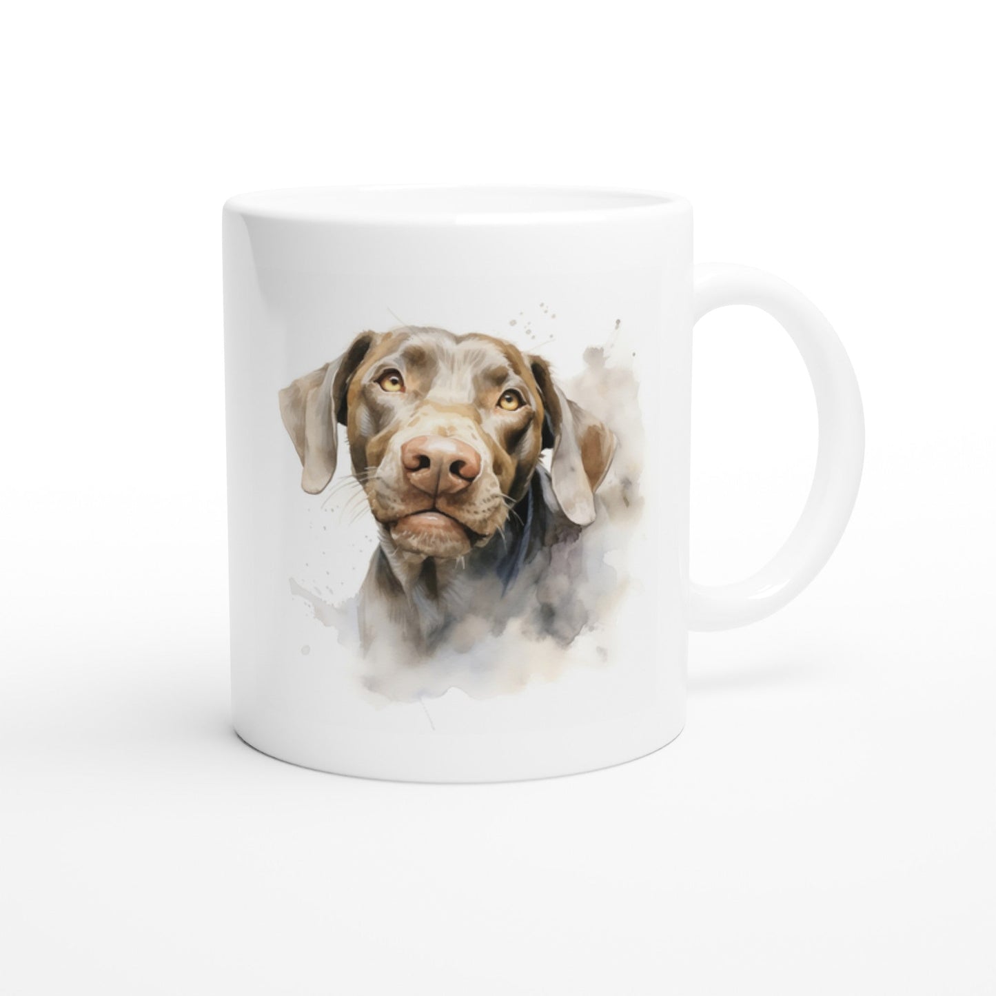11oz Two-Tone Coffee Mug with Hungarian Vizsla watercolour print - Hobbster