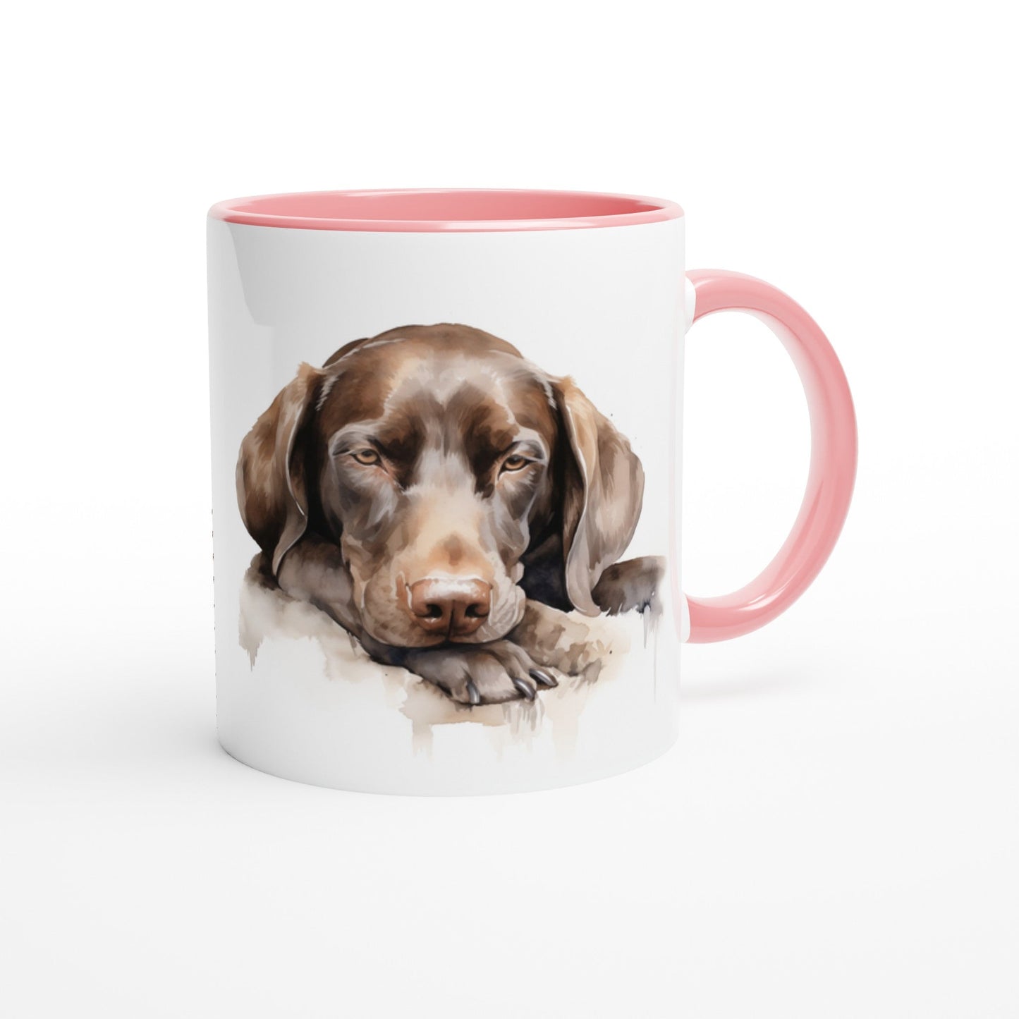 11oz Two-Tone Coffee Mug with Hungarian Vizsla watercolour print - Hobbster