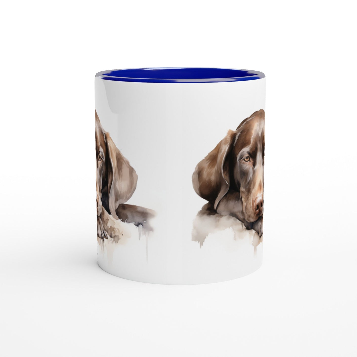 11oz Two-Tone Coffee Mug with Hungarian Vizsla watercolour print - Hobbster