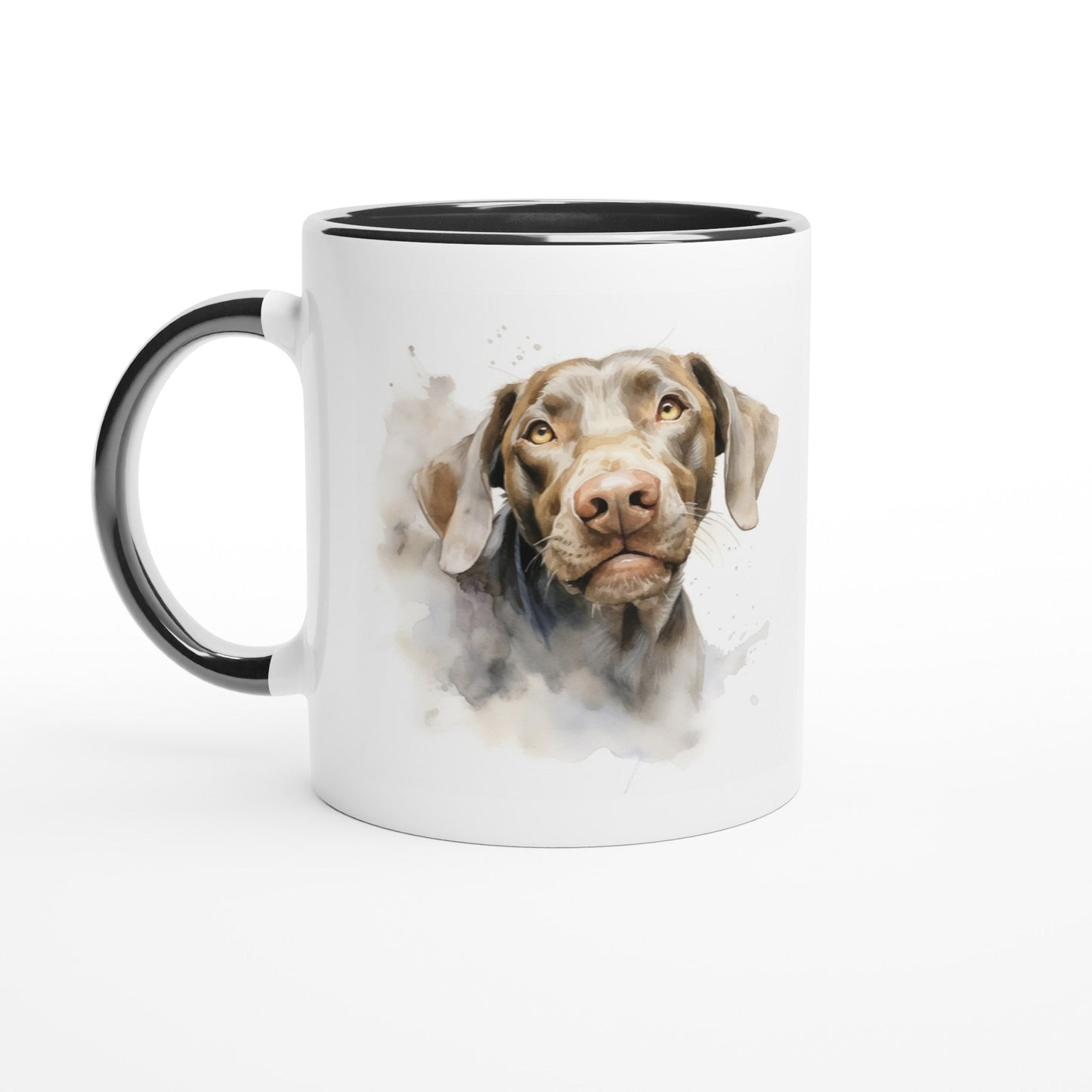 11oz Two-Tone Coffee Mug with Hungarian Vizsla watercolour print - Hobbster