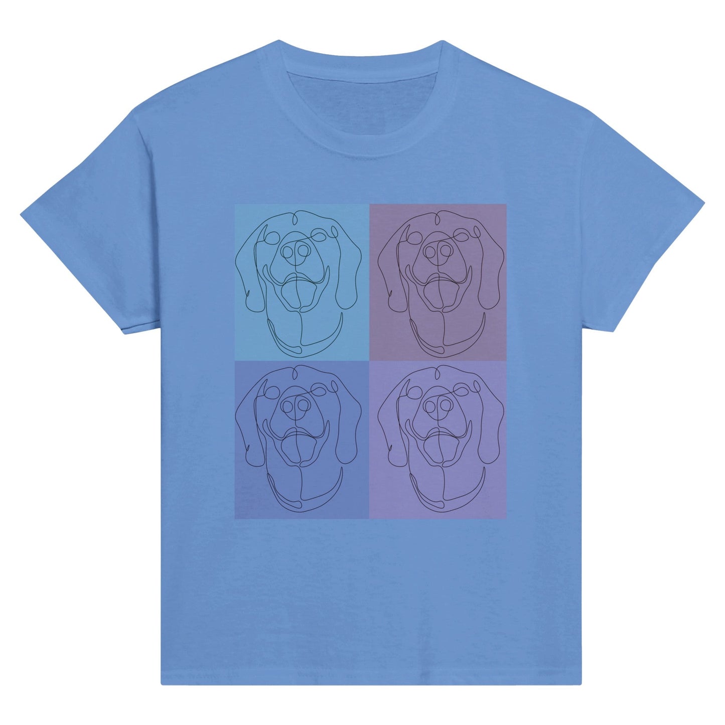 Classic Kids Cotton Crewneck T-shirt with Rhodesian Ridgeback Tile Effect Design - Hobbster