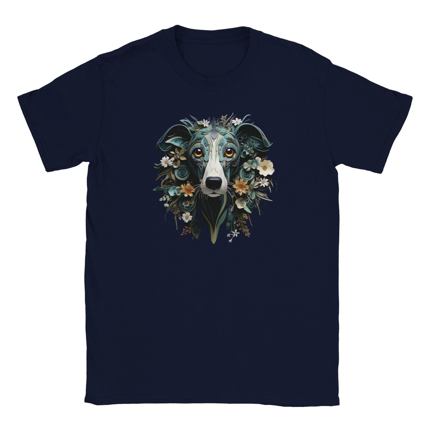 Classic Kids Crewneck T-shirt with Greyhound Design - Hobbster