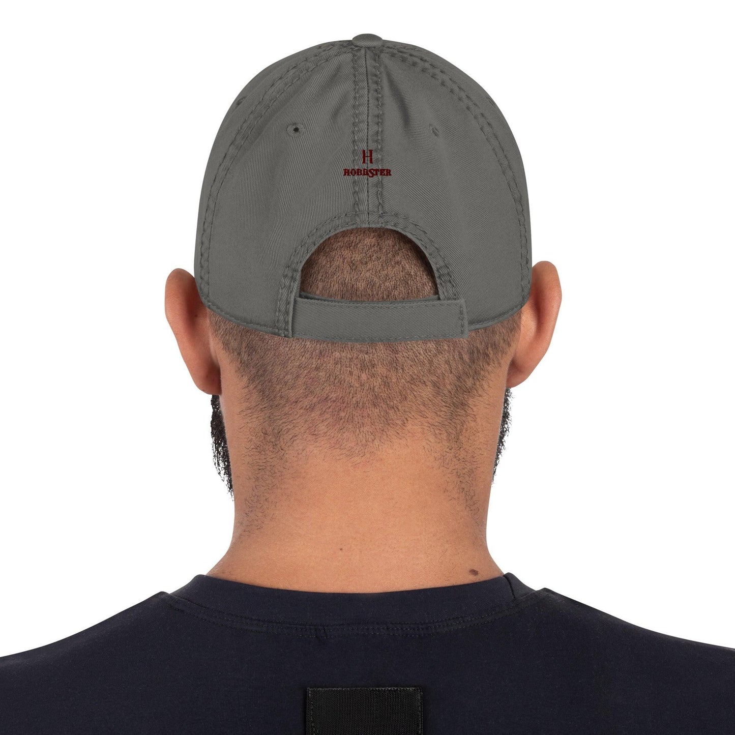 Distressed Dad Hat with Embroidered Airedale Terrier Logo - Hobbster