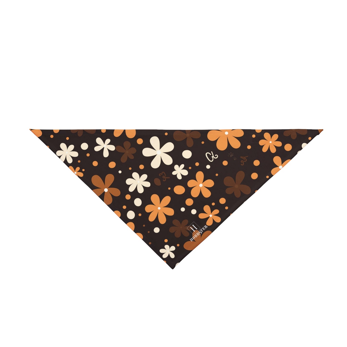 Dog Bandana featuring unique brown boho flowers - Hobbster