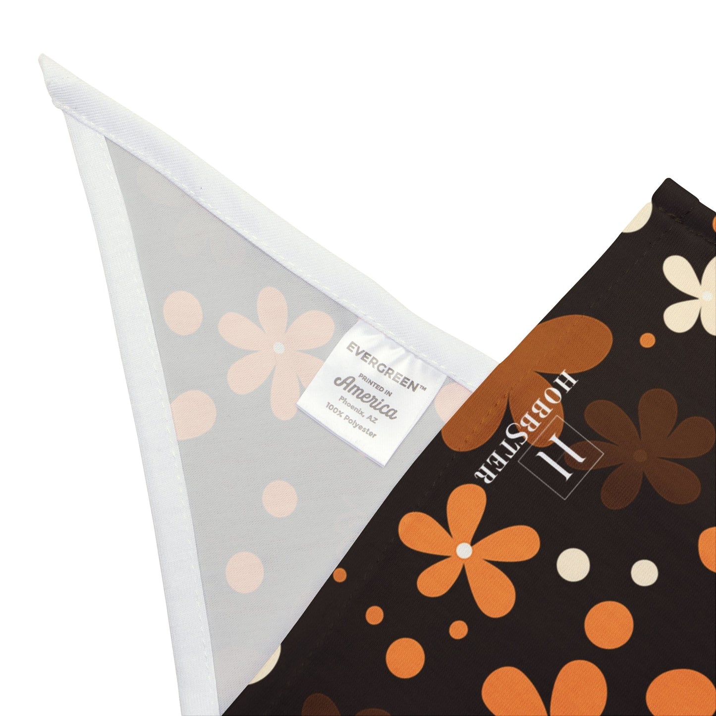 Dog Bandana featuring unique brown boho flowers - Hobbster