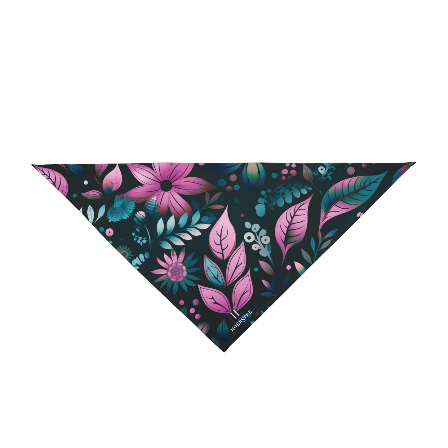 Dog Bandana featuring unique green/pink floral design - Hobbster