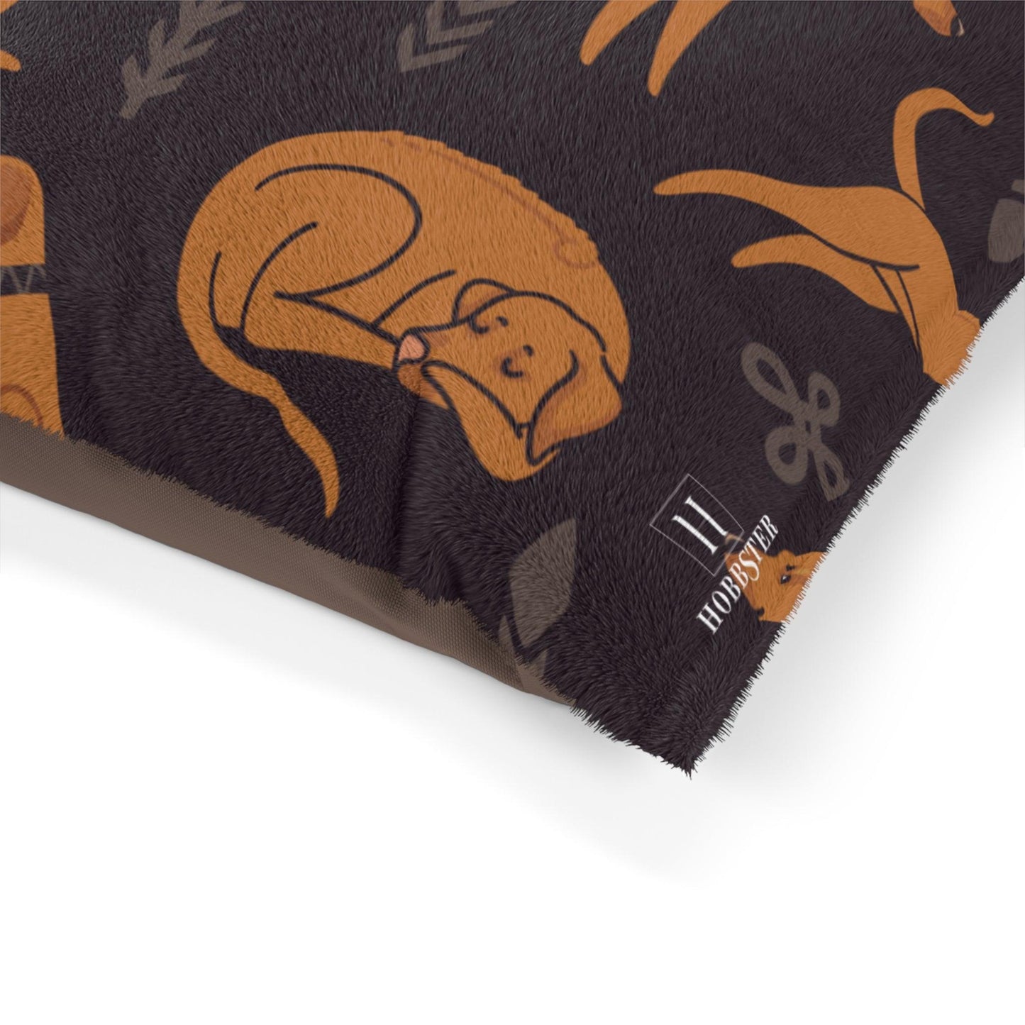 Dog Bed in Brown with Multiple Ridgeback Design - Hobbster