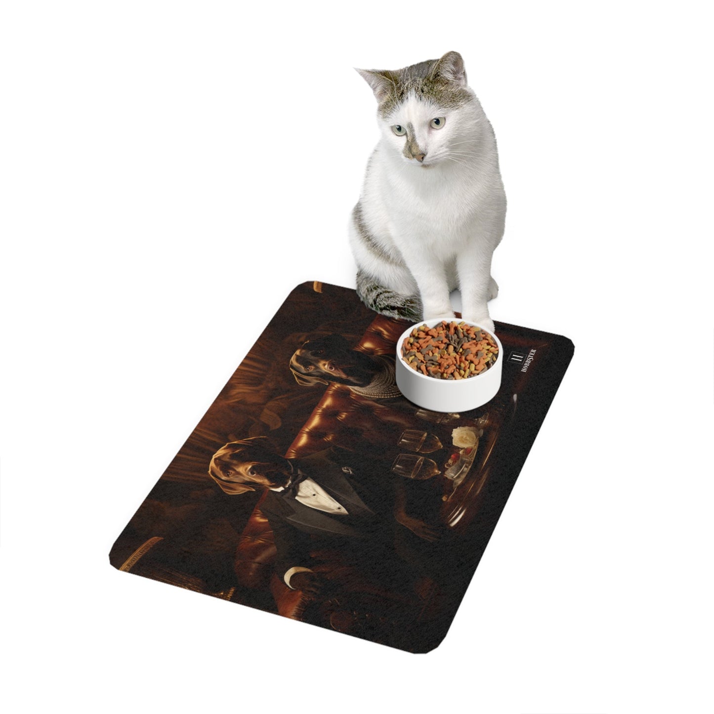 Dog Food Mat Featuring Art Deco Labrador Design - Hobbster