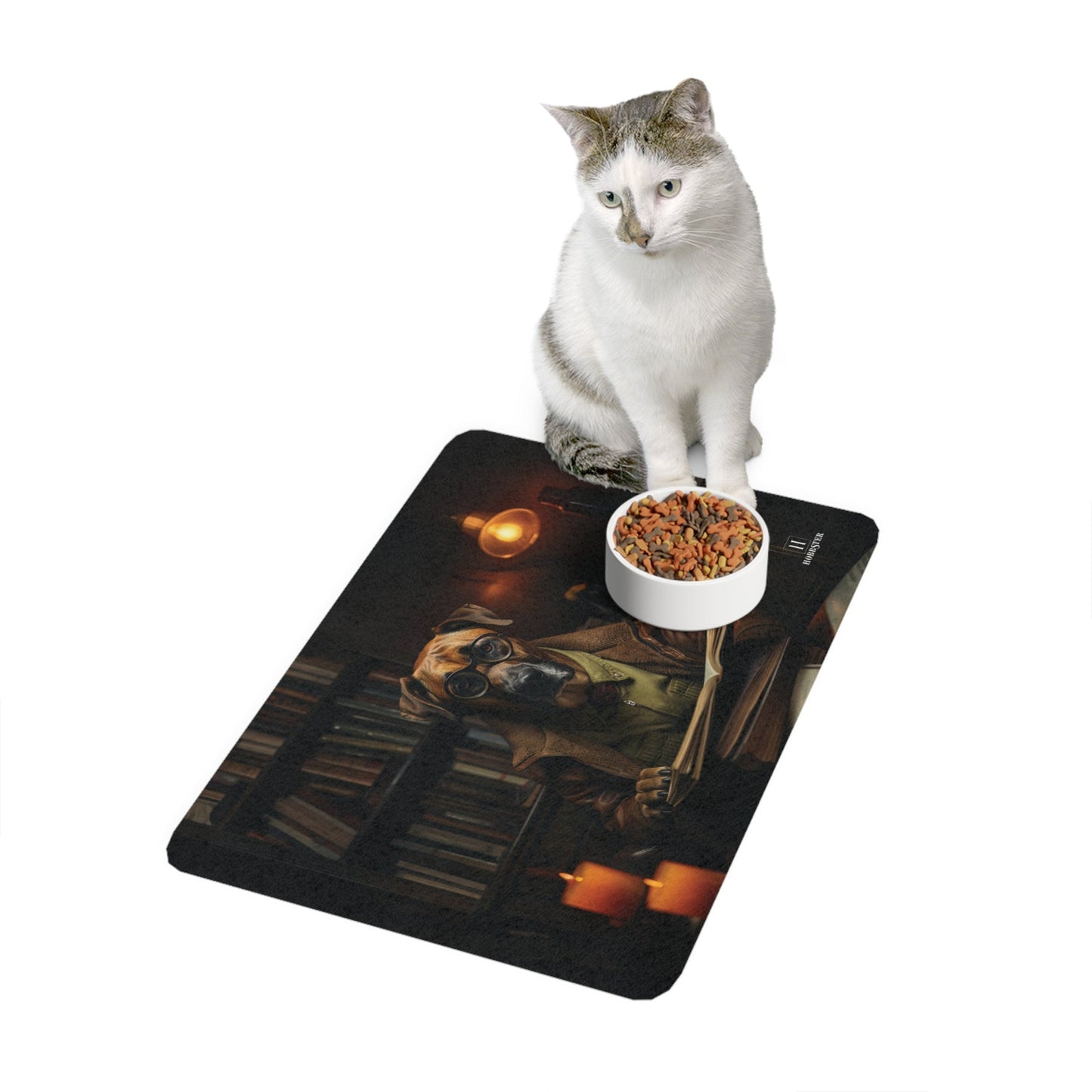 Dog Food Mat with custom Rhodesian Ridgeback design - Hobbster