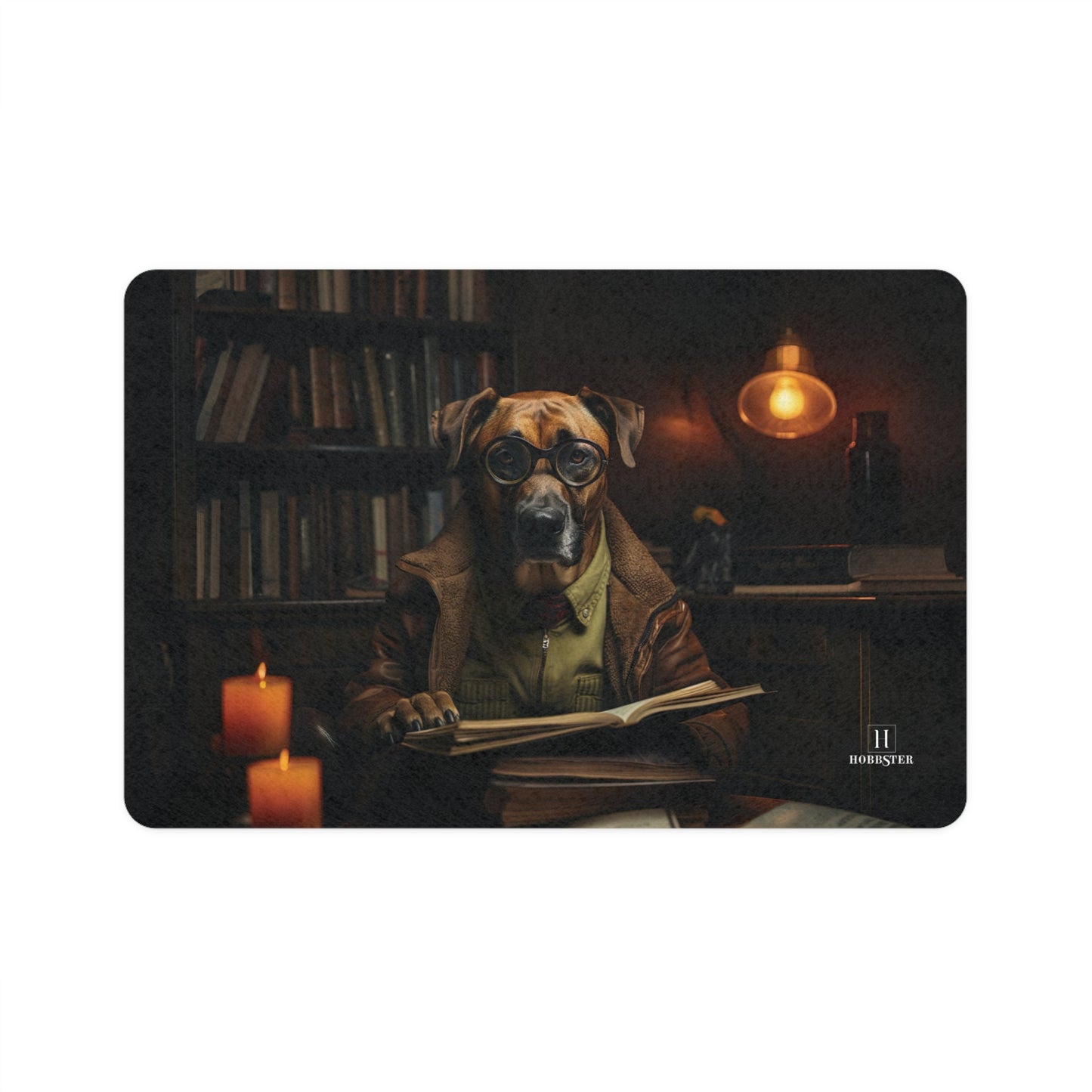Dog Food Mat with custom Rhodesian Ridgeback design - Hobbster