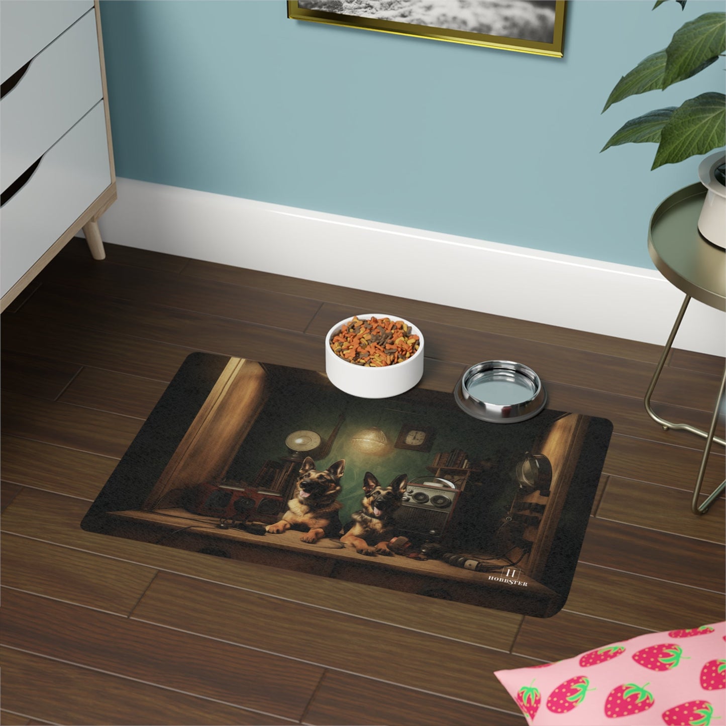 Dog Food Mat with vintage German Shepherd design - Hobbster