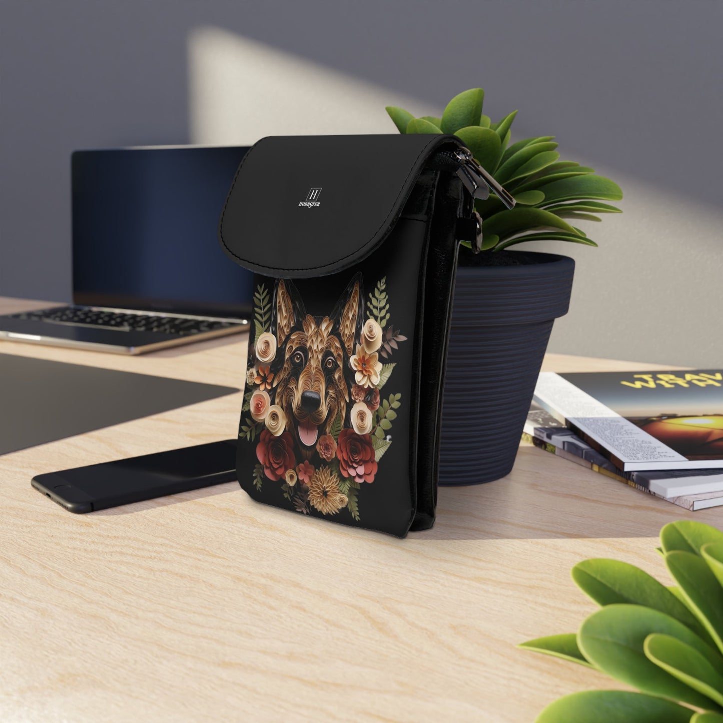 German Shepherd Small Cell Phone Wallet - Hobbster