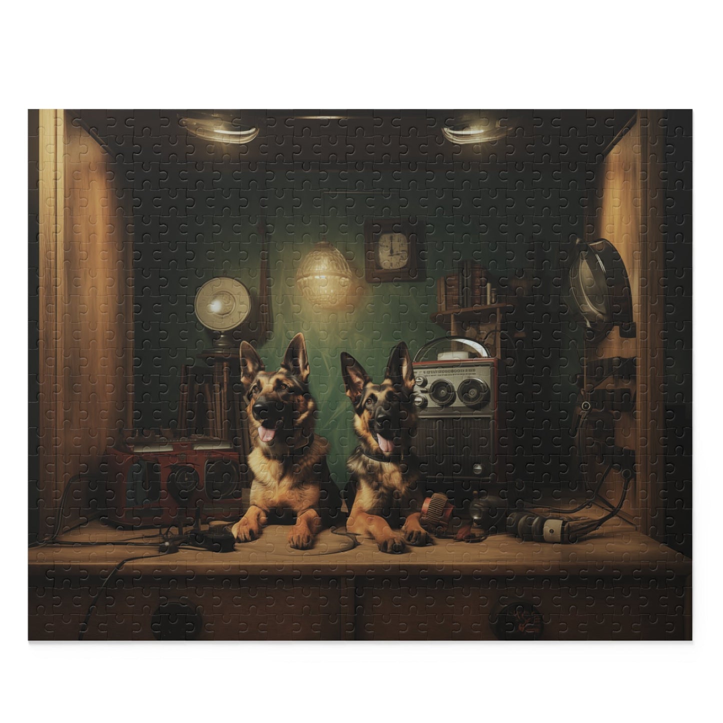 German Shepherd vintage design Jigsaw Puzzle (252 or 500-Piece) - Hobbster
