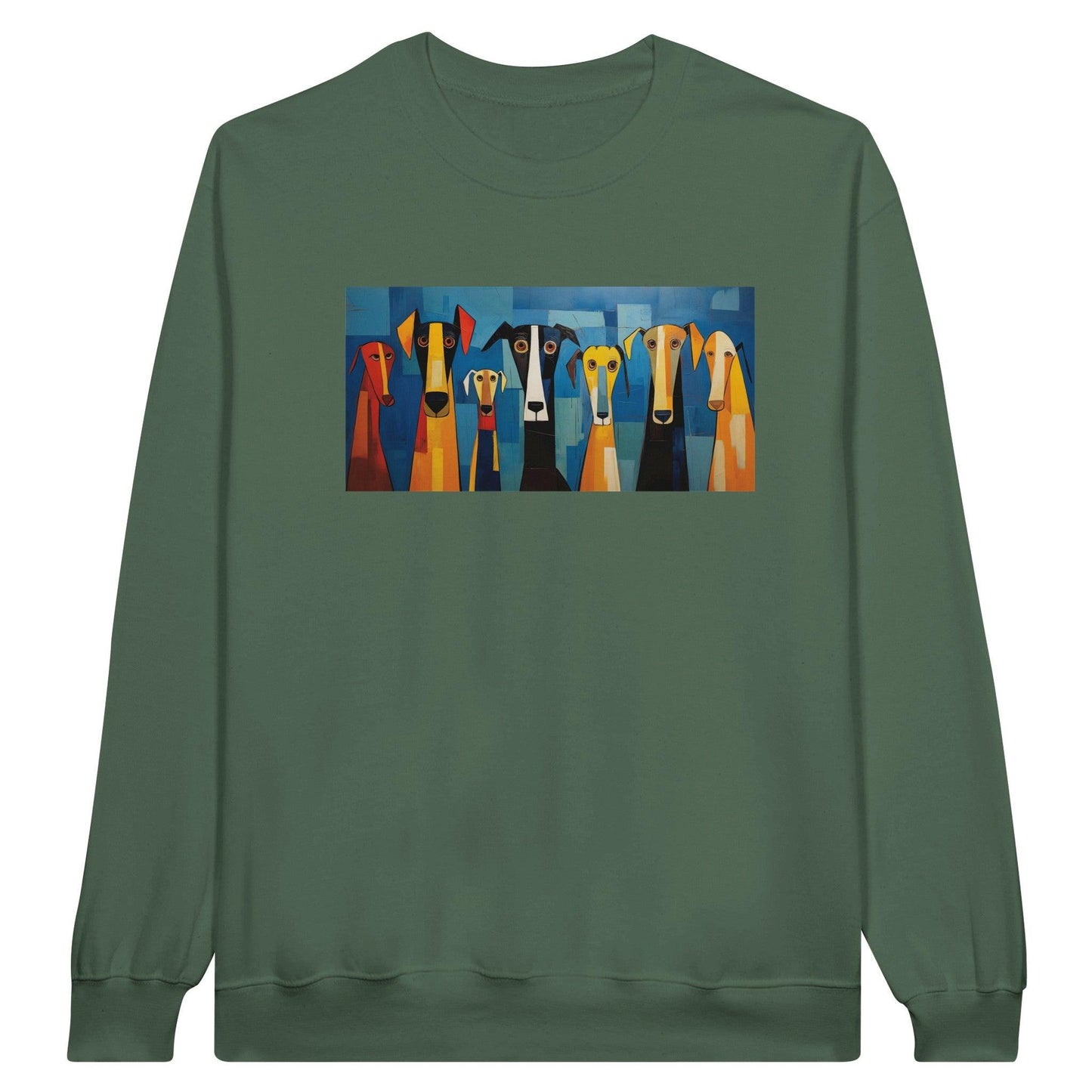 Men's Classic Crewneck Sweatshirt Featuring The Original Dog Pack - Hobbster