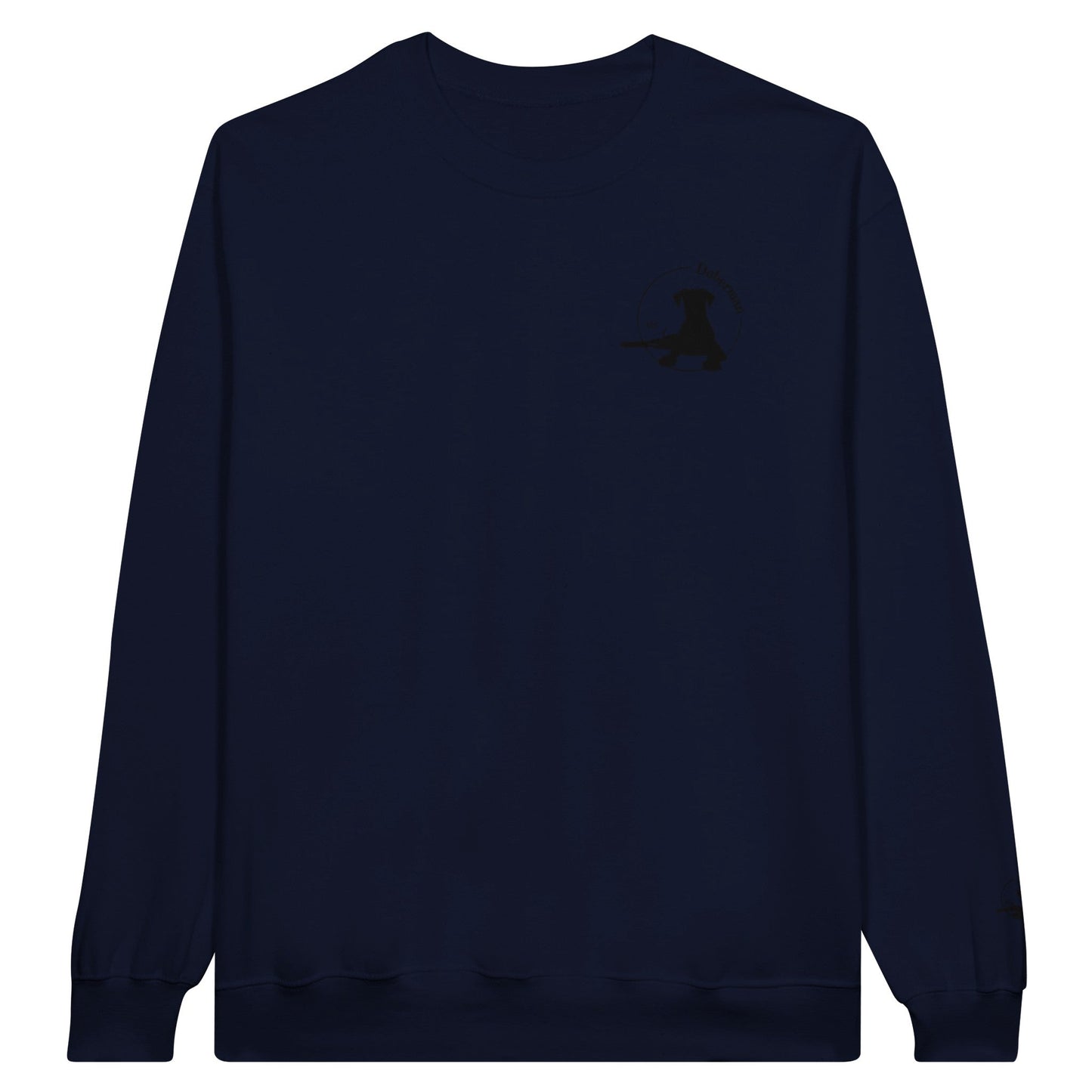 Men's Classic Crewneck Sweatshirt with Embroidered Doberman Logo - Hobbster