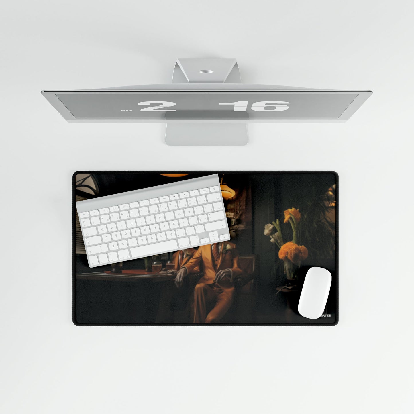 Non-slip Desk Mat Featuring Art Deco Greyhound Design - Hobbster