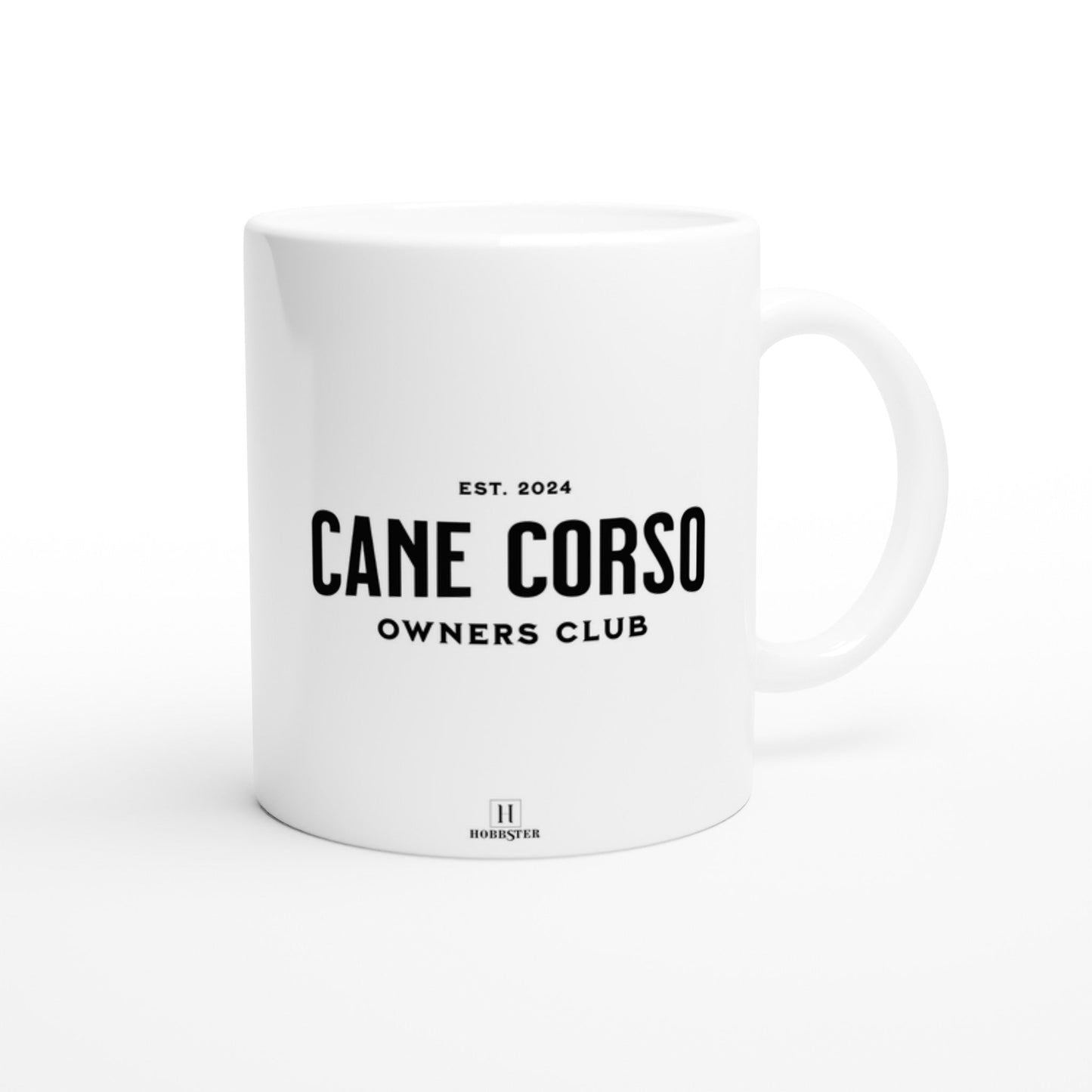 Personalised 11 0z Ceramic Mug | Add Your Own Photo To One Side, Fixed Cane Corso Owners Club On Other Side - Hobbster