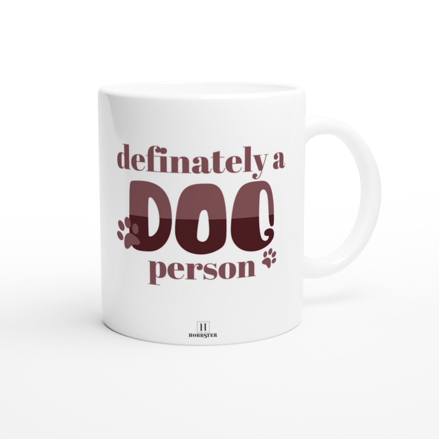 Personalised 11 0z Ceramic Mug | Add Your Own Photo To One Side, Fixed 'Dog Person' On Other Side - Hobbster