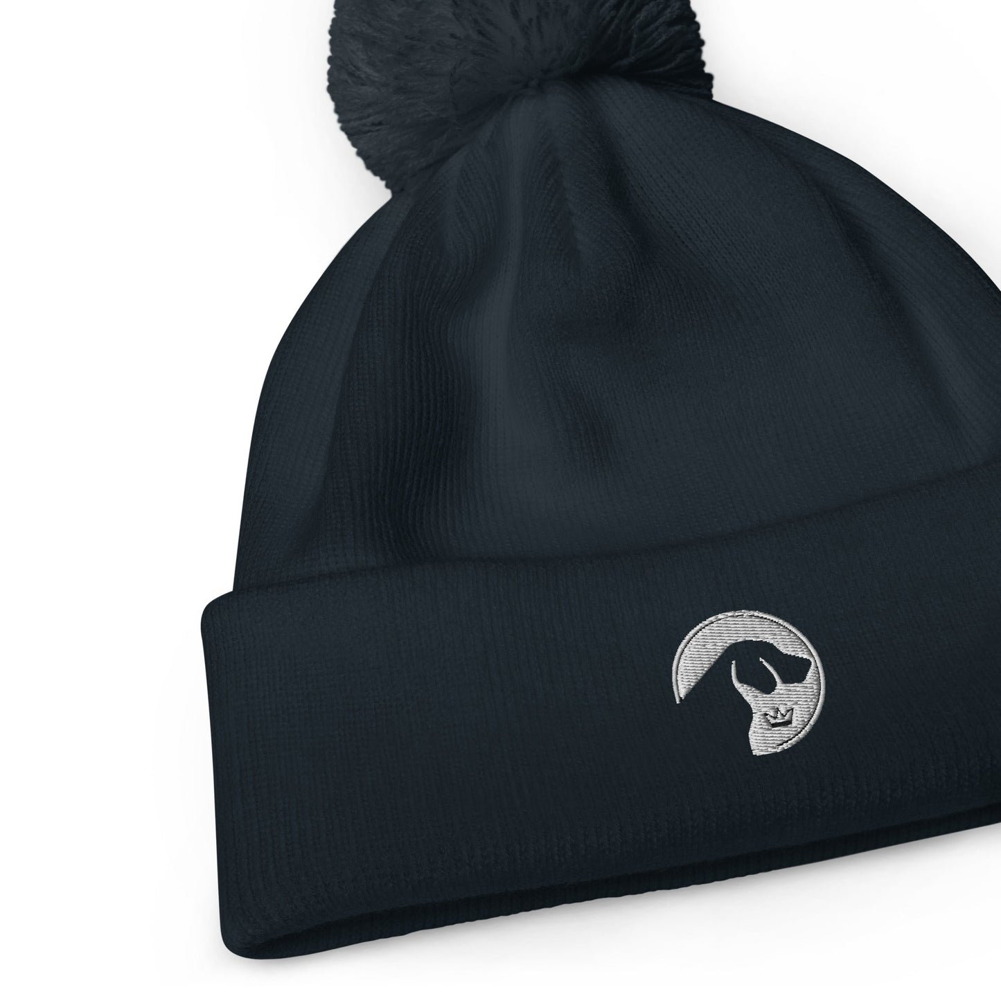 Pom pom beanie with embroidered Labrador logo - Hobbster