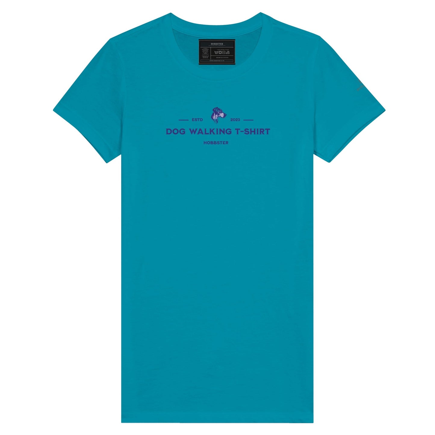 Premium Women's Dog Walking Crewneck T-shirt - Hobbster