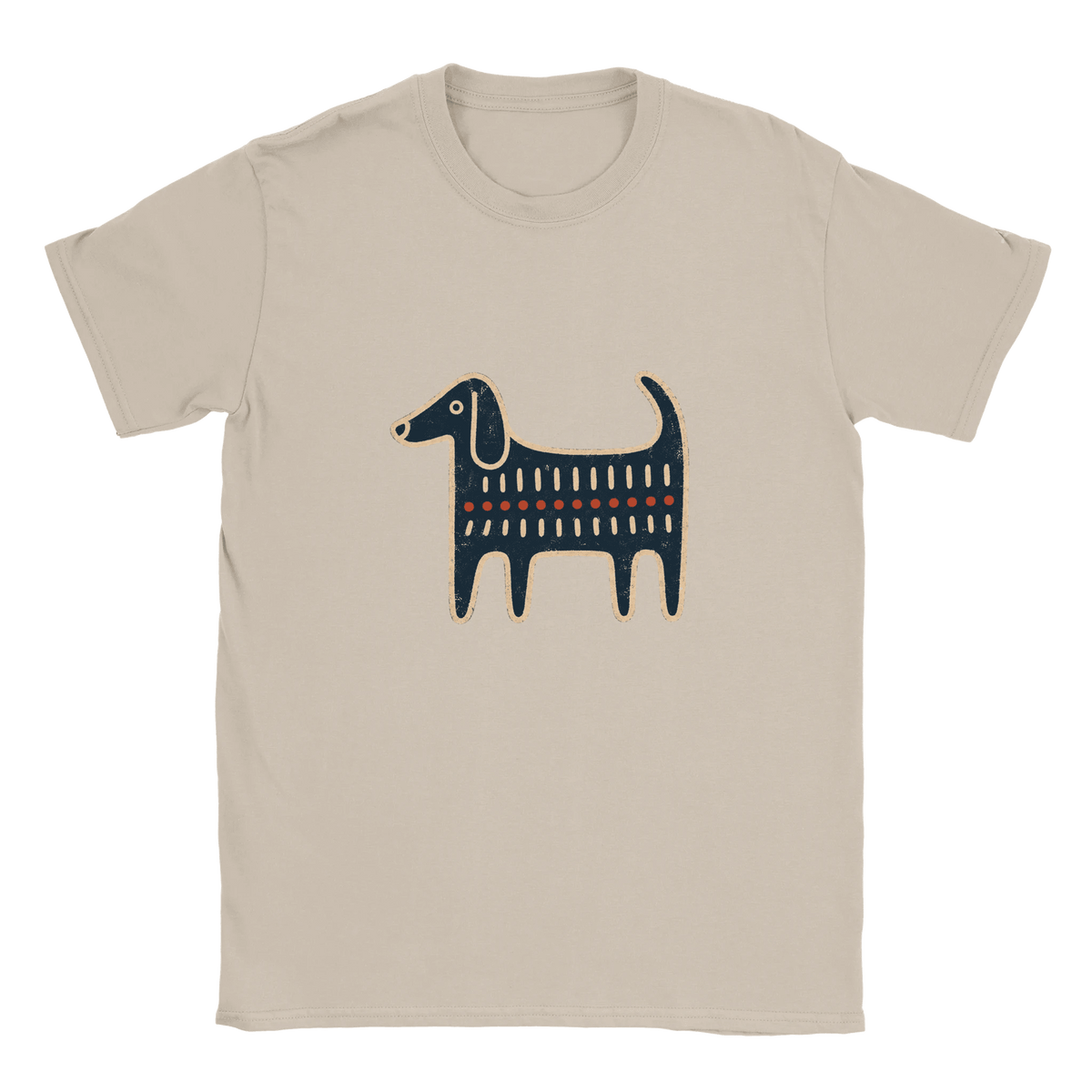 Retro Folk-Art Blue Dog Women's T-shirt - Hobbster