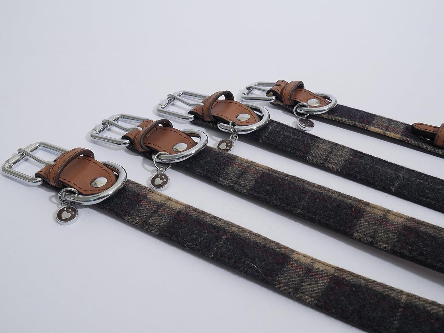 Rosewood Luxury Leather and Tweed Dog Collar - Hobbster