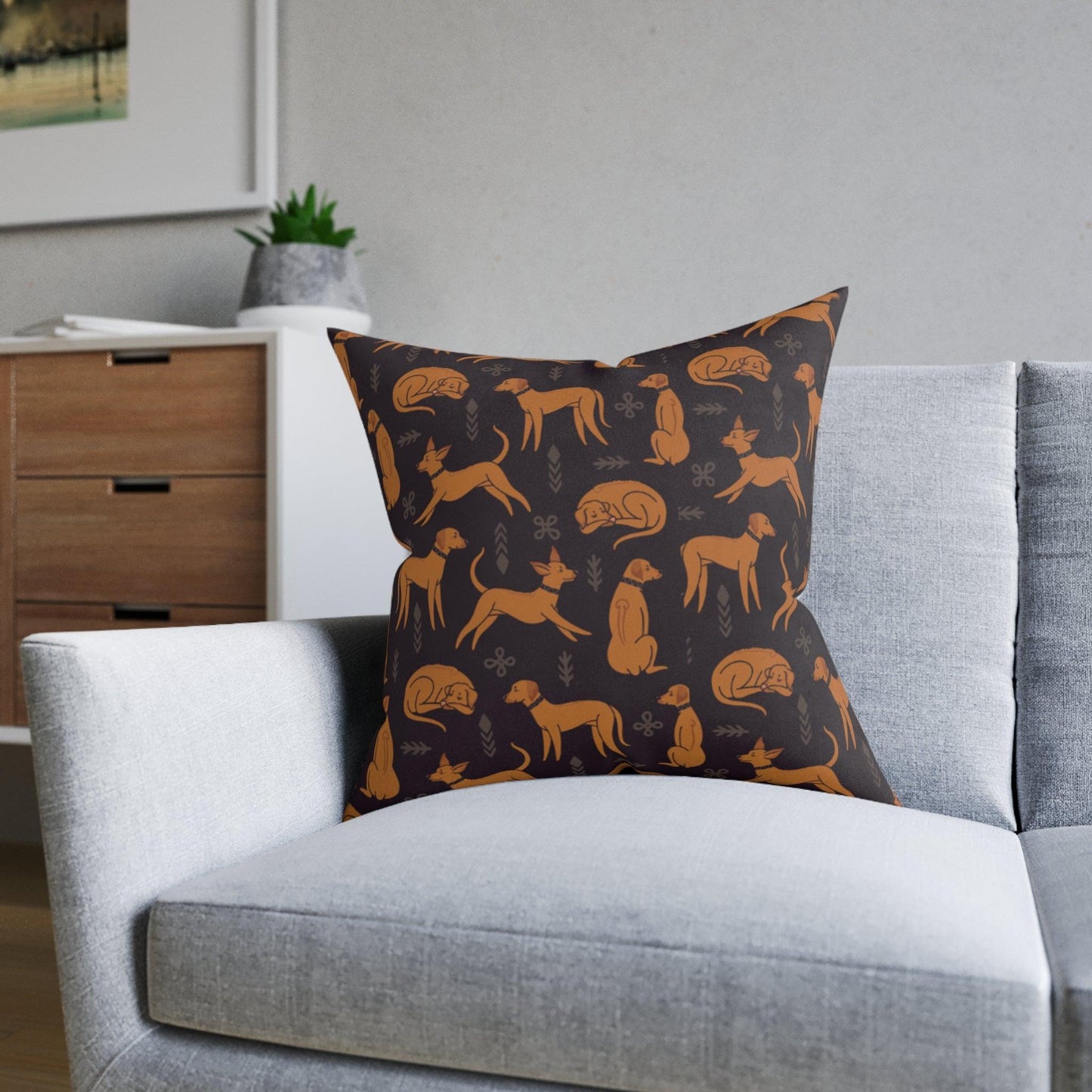 Square cushion with multiple Rhodesian Ridgebacks design - Hobbster