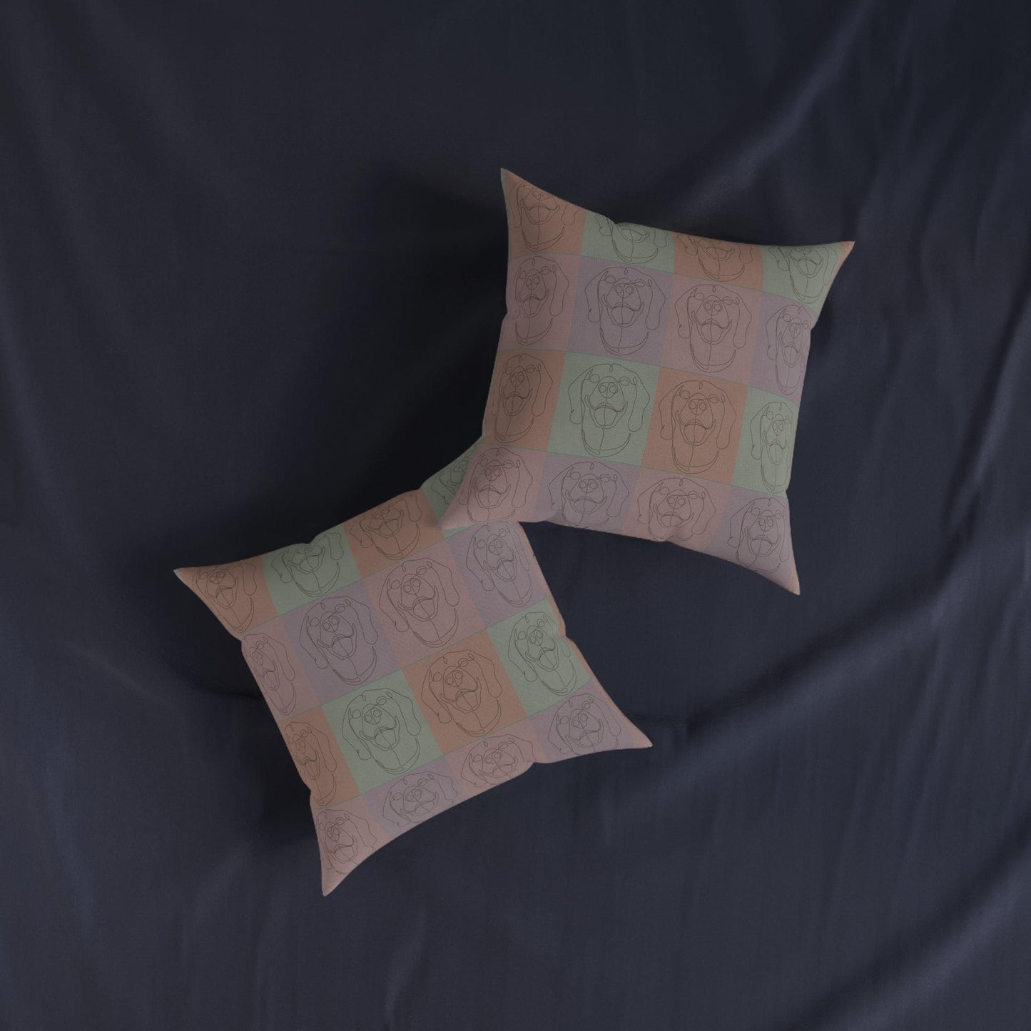 Square cushion with Rhodesian Ridgeback tiled effect design - Hobbster