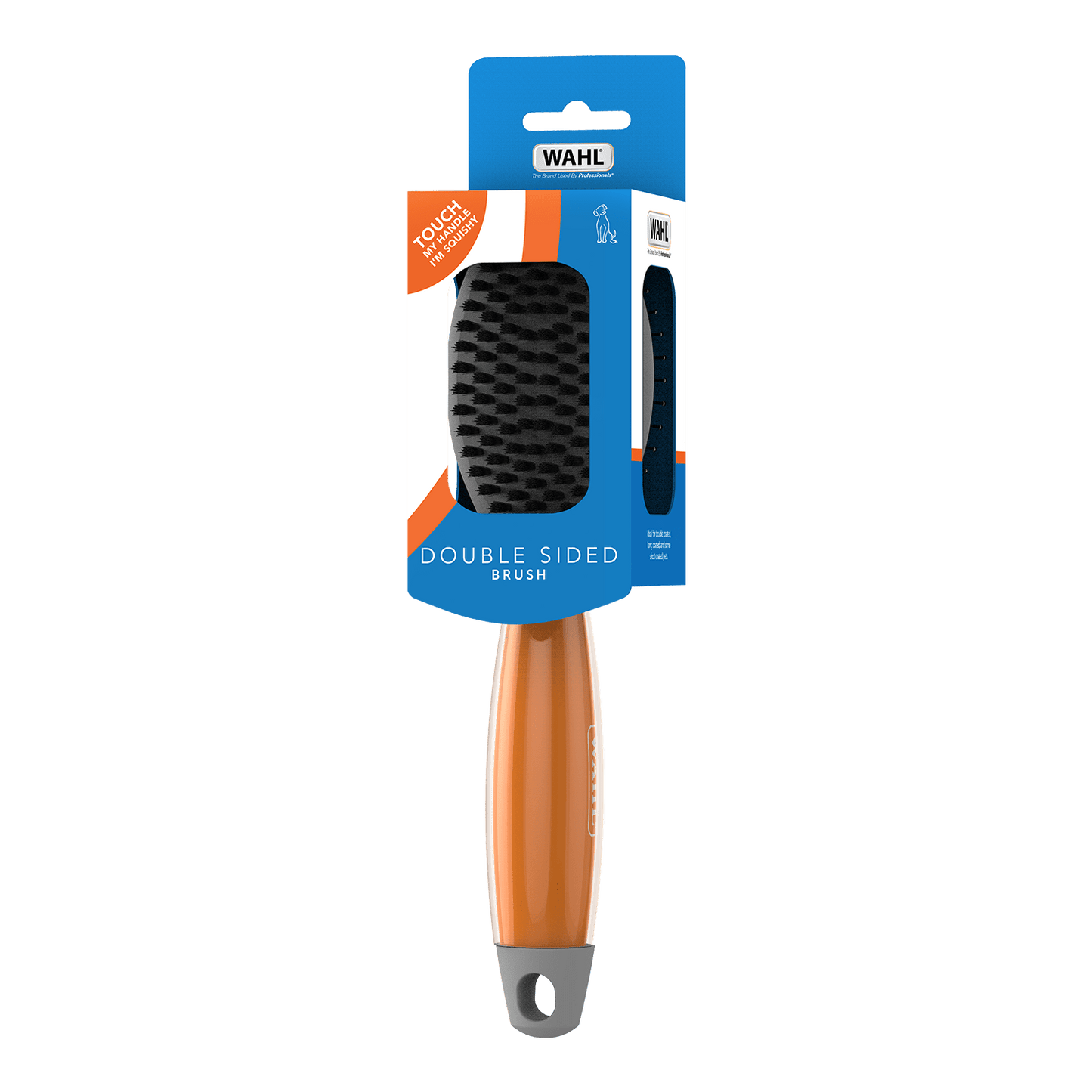 Wahl Double Sided Soft Brush with Orange Gel Handle - Hobbster