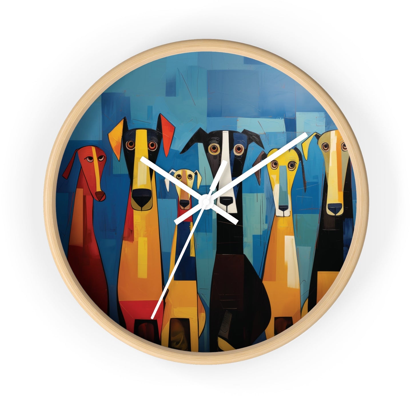 Wall Clock featuring Abstract Dog Design - Hobbster