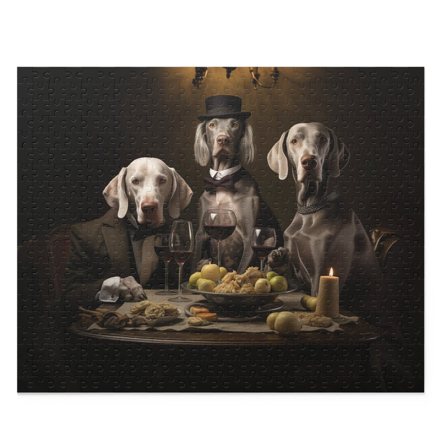 Weimaraner vintage design Jigsaw Puzzle (252 or 500-Piece) - Hobbster
