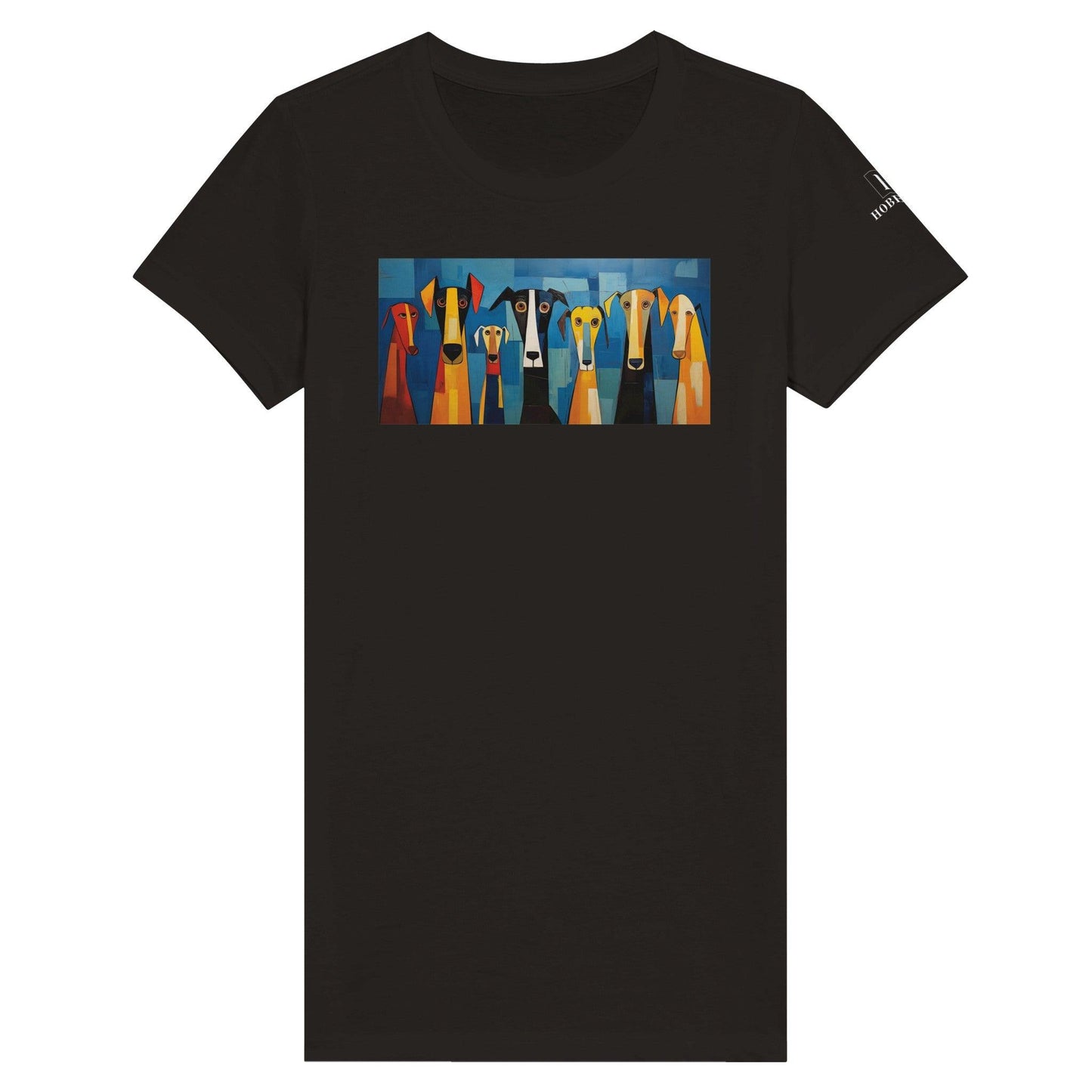 Women's Crewneck T-shirt Featuring The Original Dog Pack - Hobbster