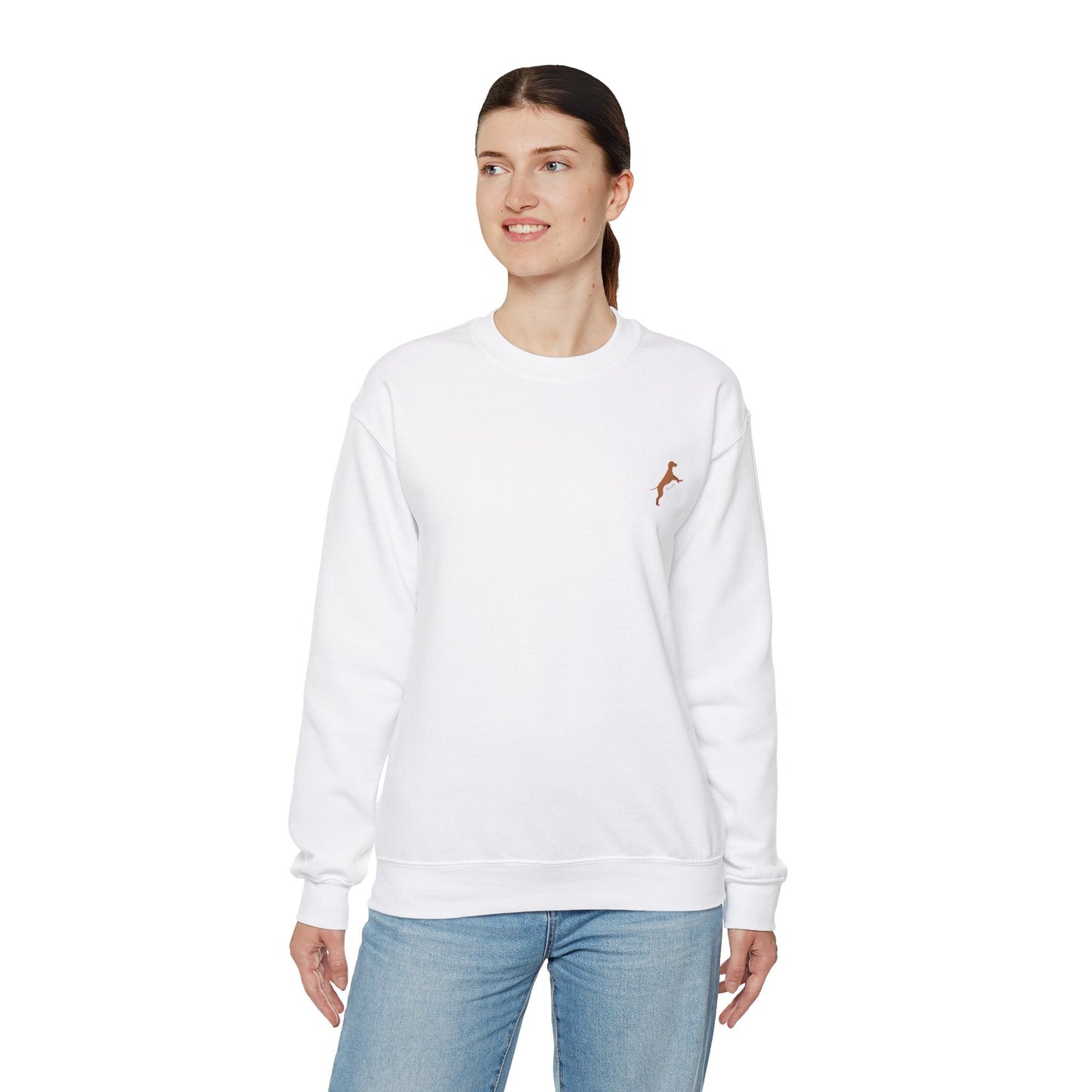 Women's Heavy Blend™ Crewneck Sweatshirt with custom Hungarian Vizsla logo design - Hobbster