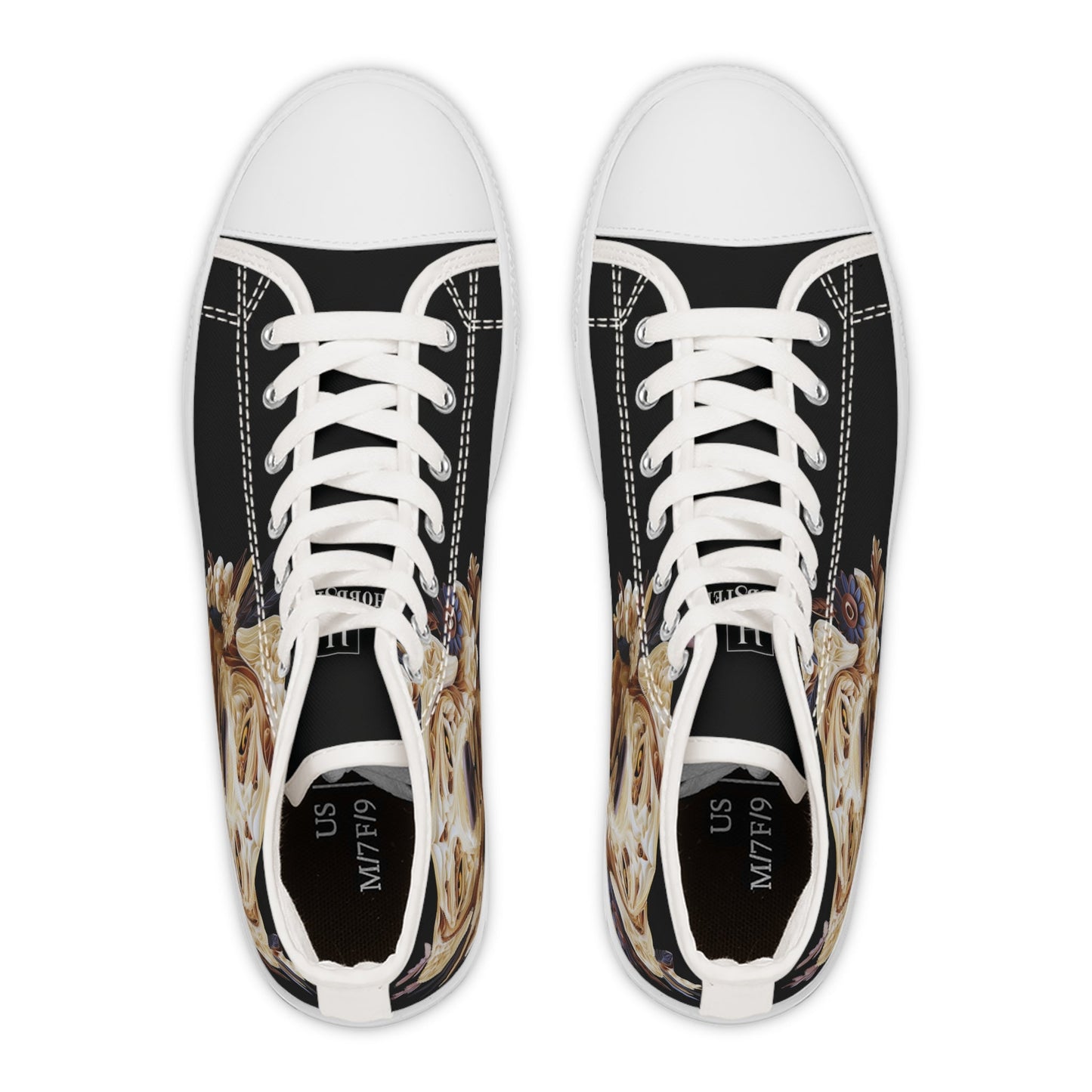 Women's High-Top Trainers featuring a Labrador Paper Quilling Effect Design - Hobbster