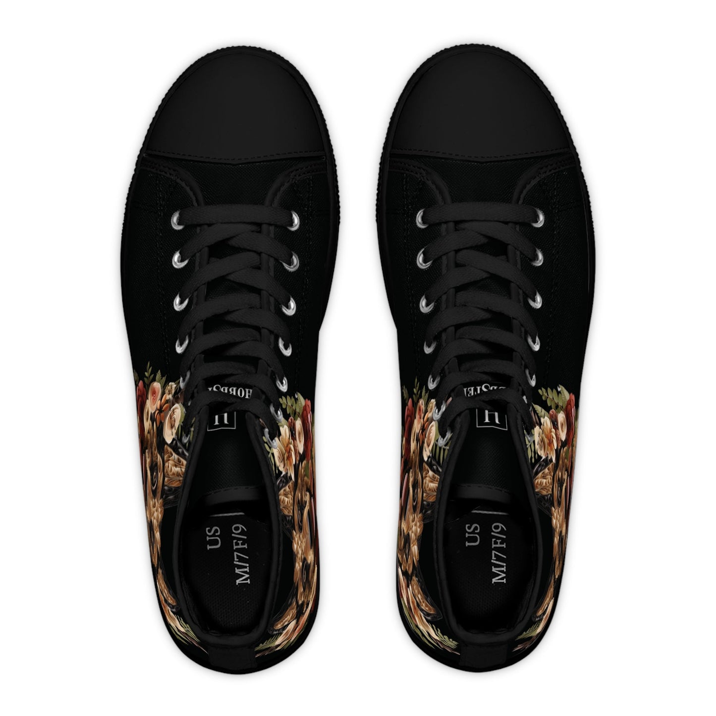 Women's High-Top Trainers featuring German Shepherd Paper Quilling Effect Design - Hobbster