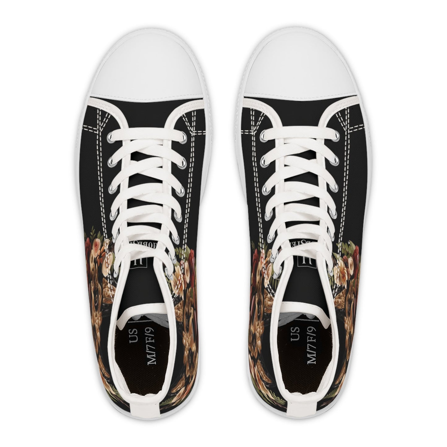 Women's High-Top Trainers featuring German Shepherd Paper Quilling Effect Design - Hobbster