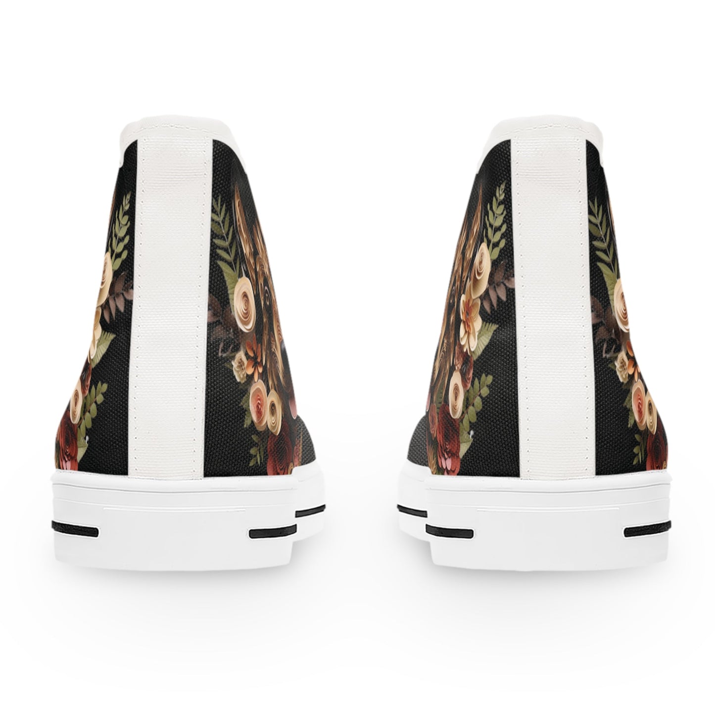Women's High-Top Trainers featuring German Shepherd Paper Quilling Effect Design - Hobbster