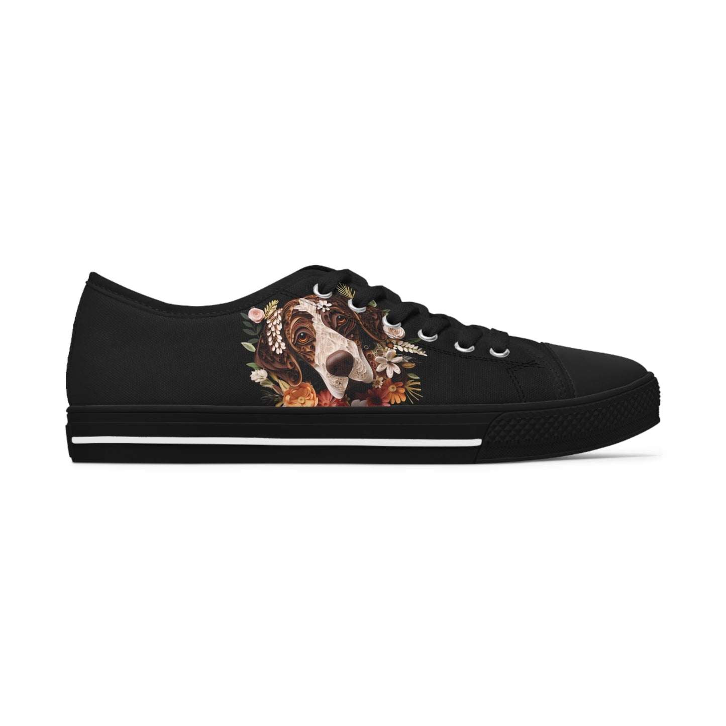 Women's Low-Top Trainers featuring German Short Haired Pointer Paper Quilling Effect Design - Hobbster