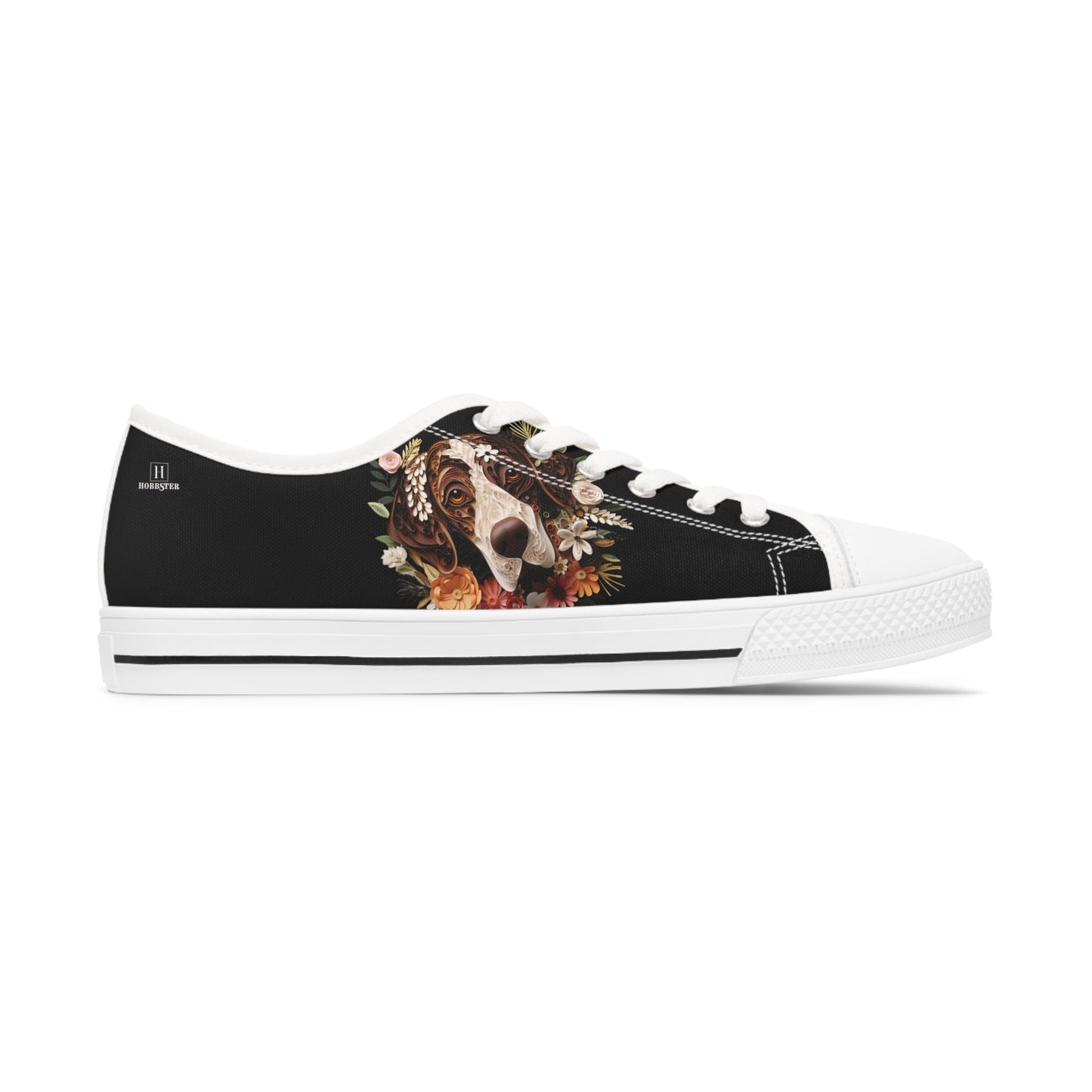 Women's Low-Top Trainers featuring German Short Haired Pointer Paper Quilling Effect Design - Hobbster
