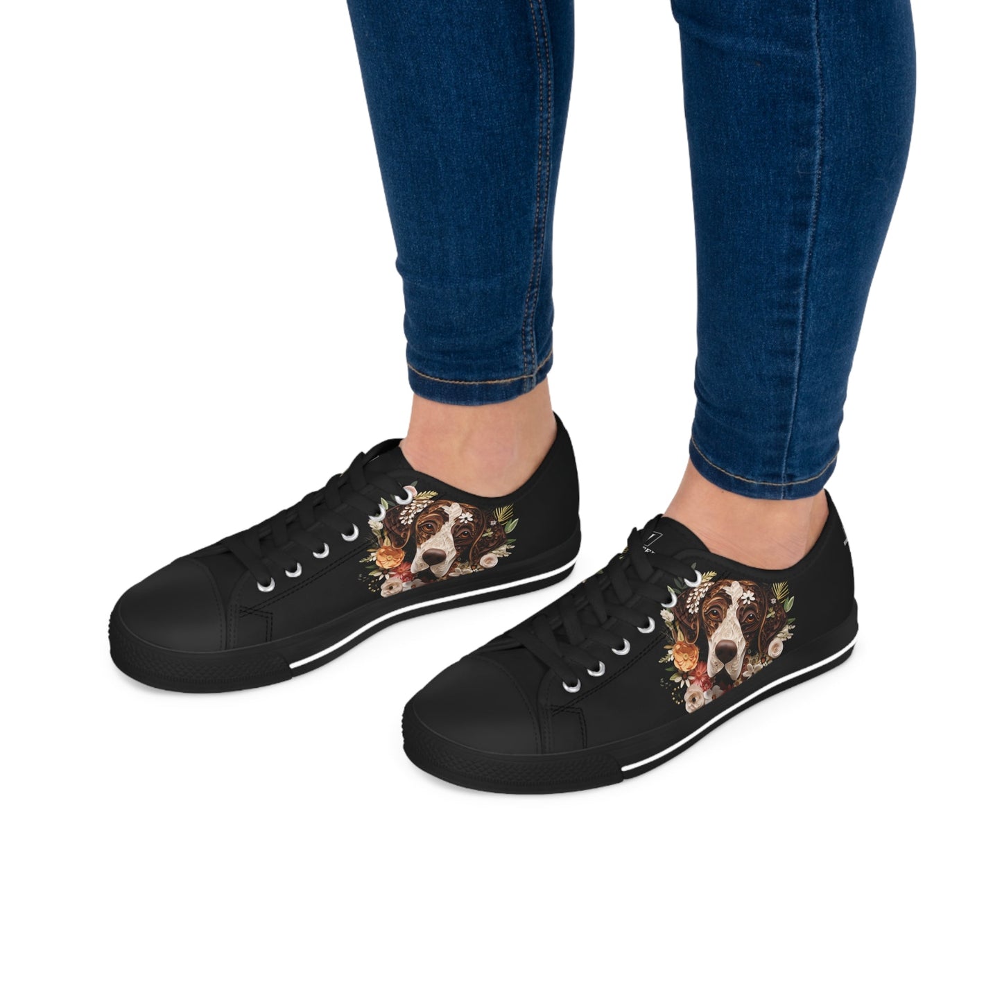 Women's Low-Top Trainers featuring German Short Haired Pointer Paper Quilling Effect Design - Hobbster