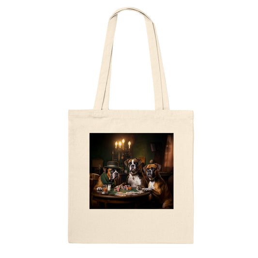 100% Cotton Classic Tote Bag with custom Boxer dog design - Hobbster