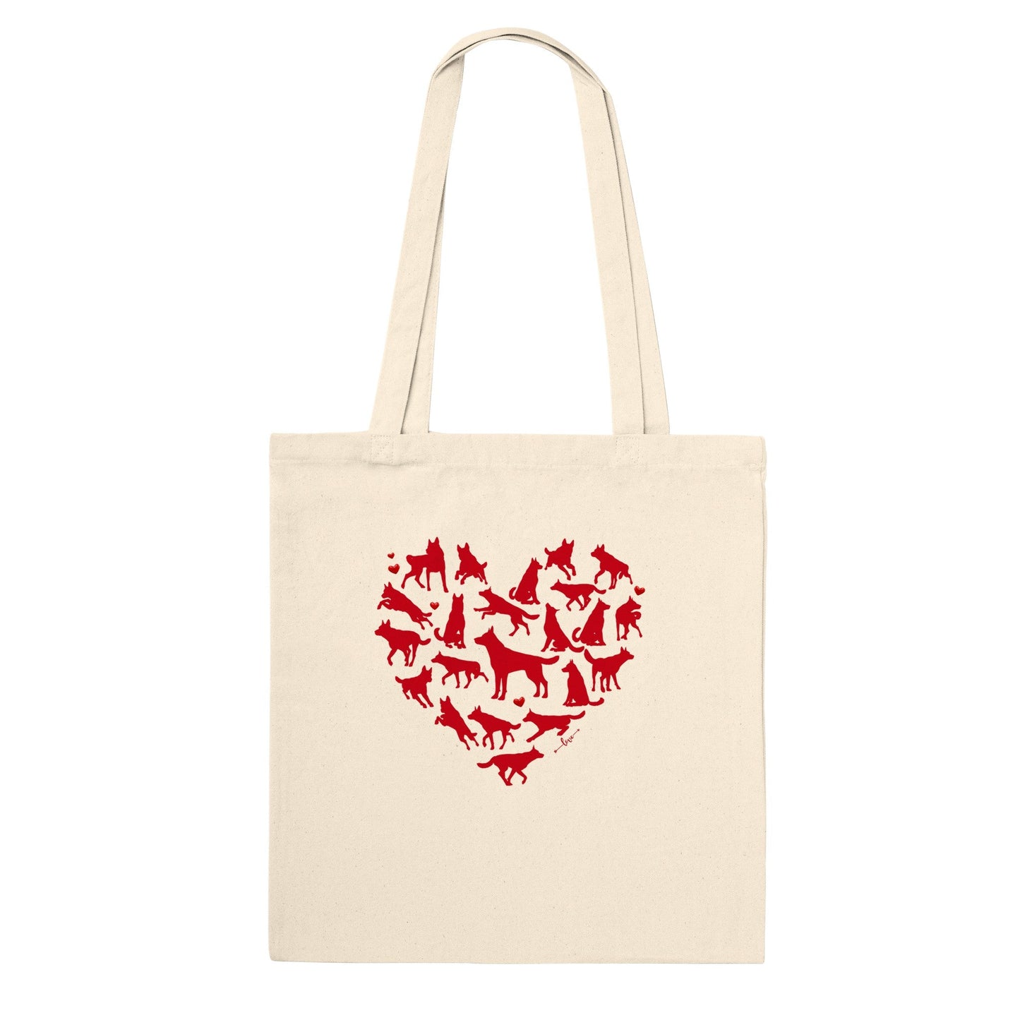 100% Cotton Classic Tote Bag with custom German Shepherd Heart - Hobbster