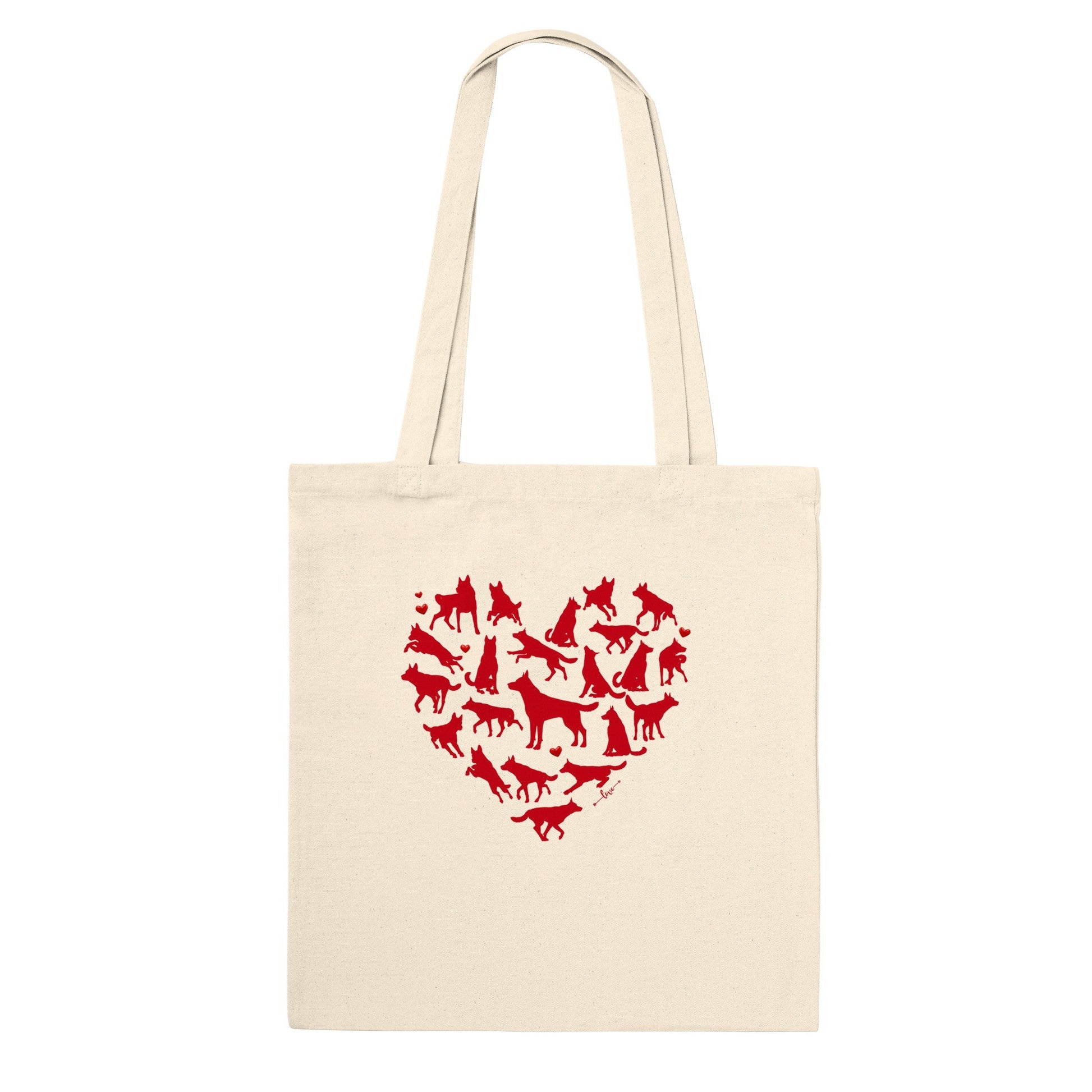 100% Cotton Classic Tote Bag with custom German Shepherd Heart - Hobbster