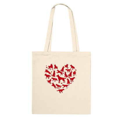 100% Cotton Classic Tote Bag with custom German Shepherd Heart - Hobbster