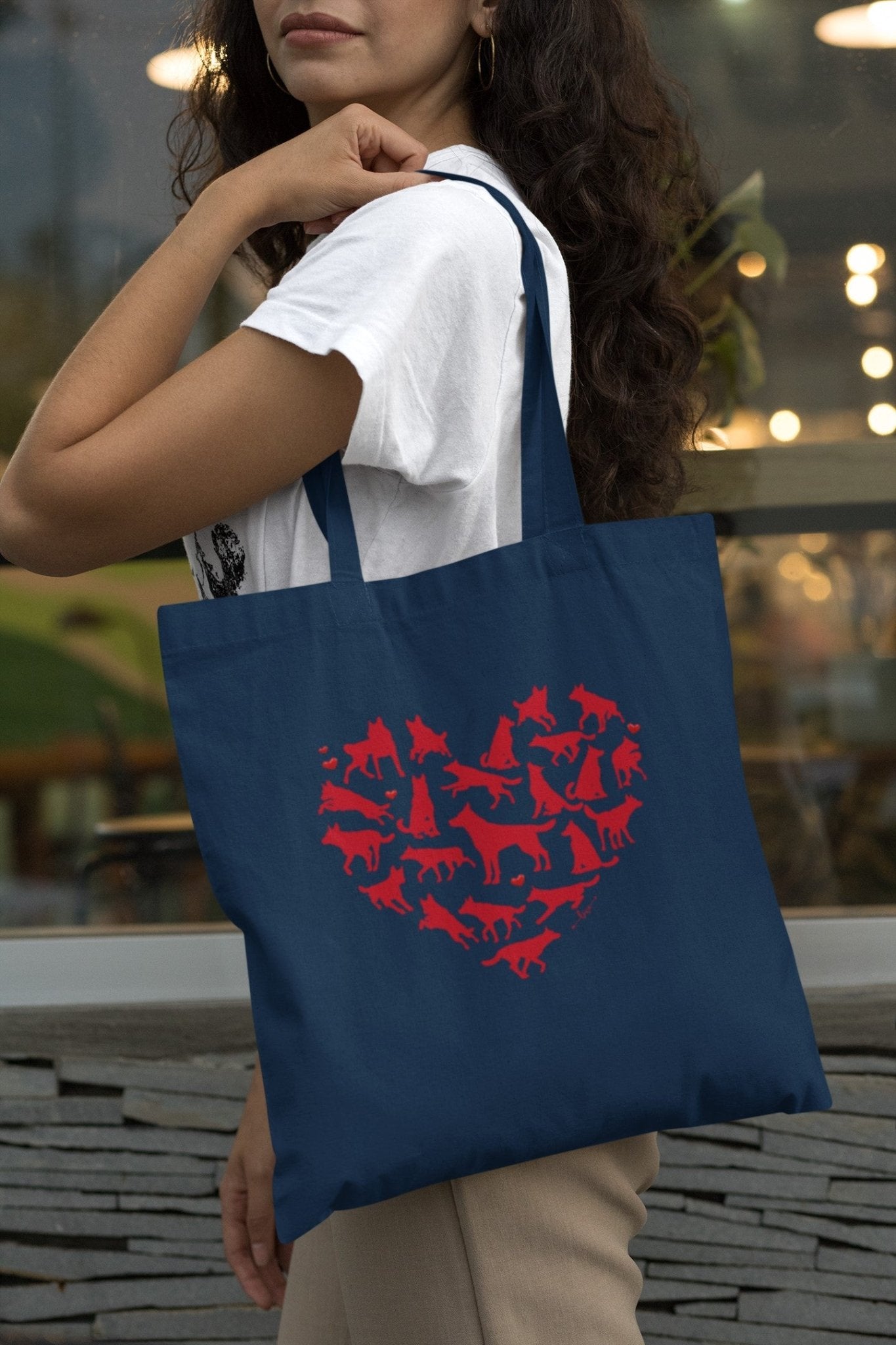 100% Cotton Classic Tote Bag with custom German Shepherd Heart - Hobbster