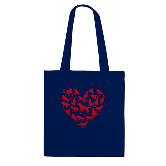 100% Cotton Classic Tote Bag with custom German Shepherd Heart - Hobbster