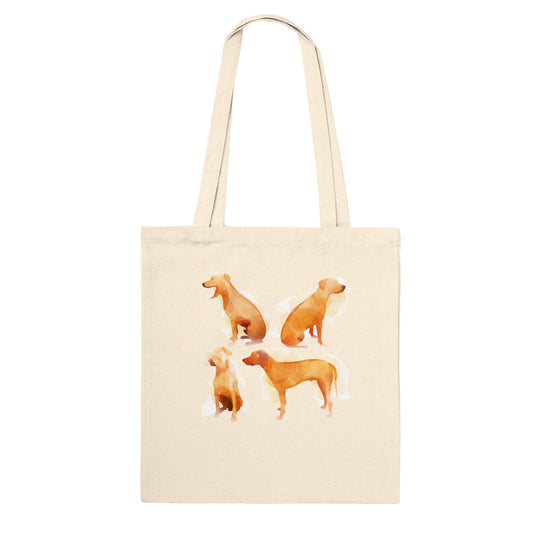 100% Cotton Classic Tote Bag with custom tiled Rhodesian Ridgeback design - Hobbster