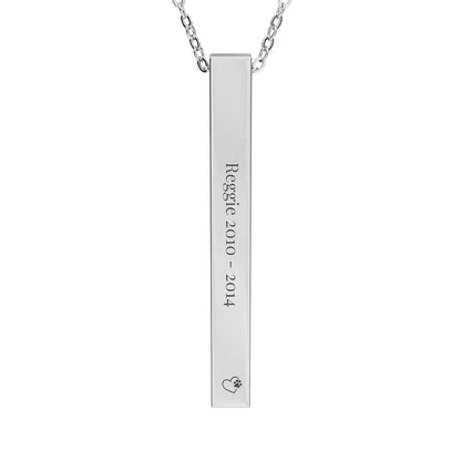 Personalised Engraved Dog Name Bar Necklace