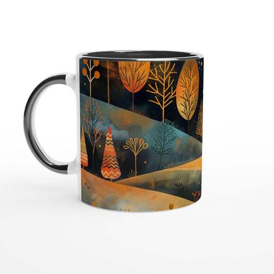 11oz Ceramic Mug With Cottage Core Night Time Dog Walking Design - Hobbster