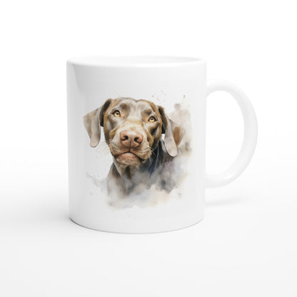 11oz Two-Tone Coffee Mug with Hungarian Vizsla watercolour print - Hobbster